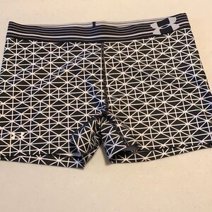 Under Armour black and white size large compression shorts